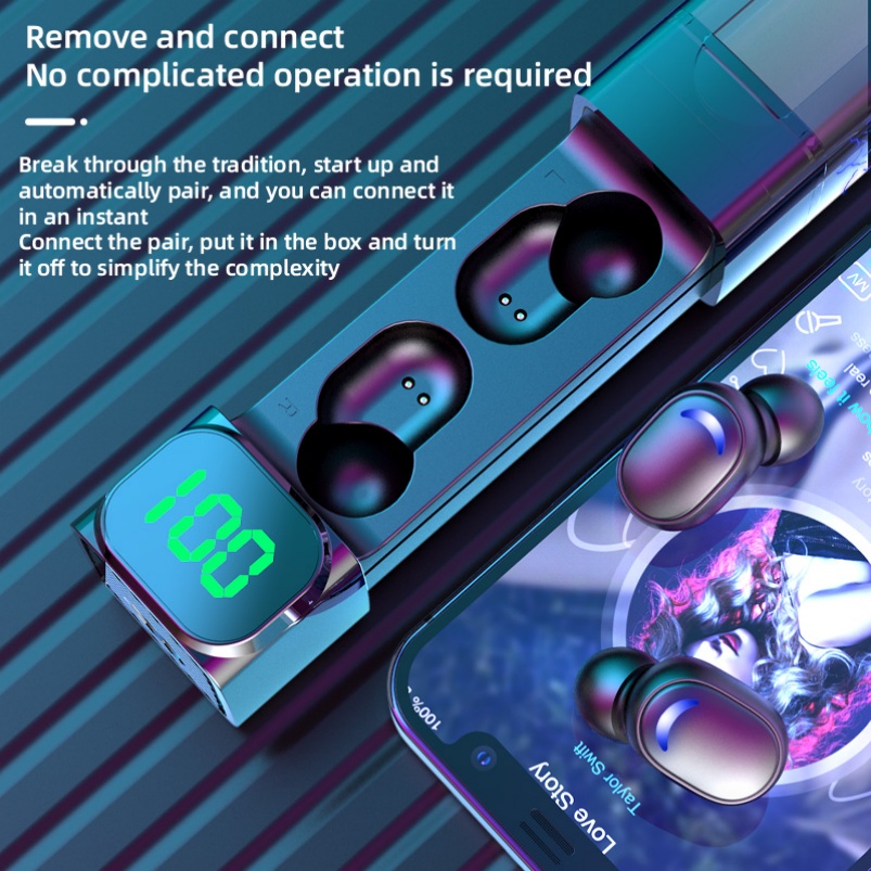 BT 5.1 In-ear Mini TWS Earphone E50 Sport Game Wireless Ear Pods Headset for Android IOS Phone