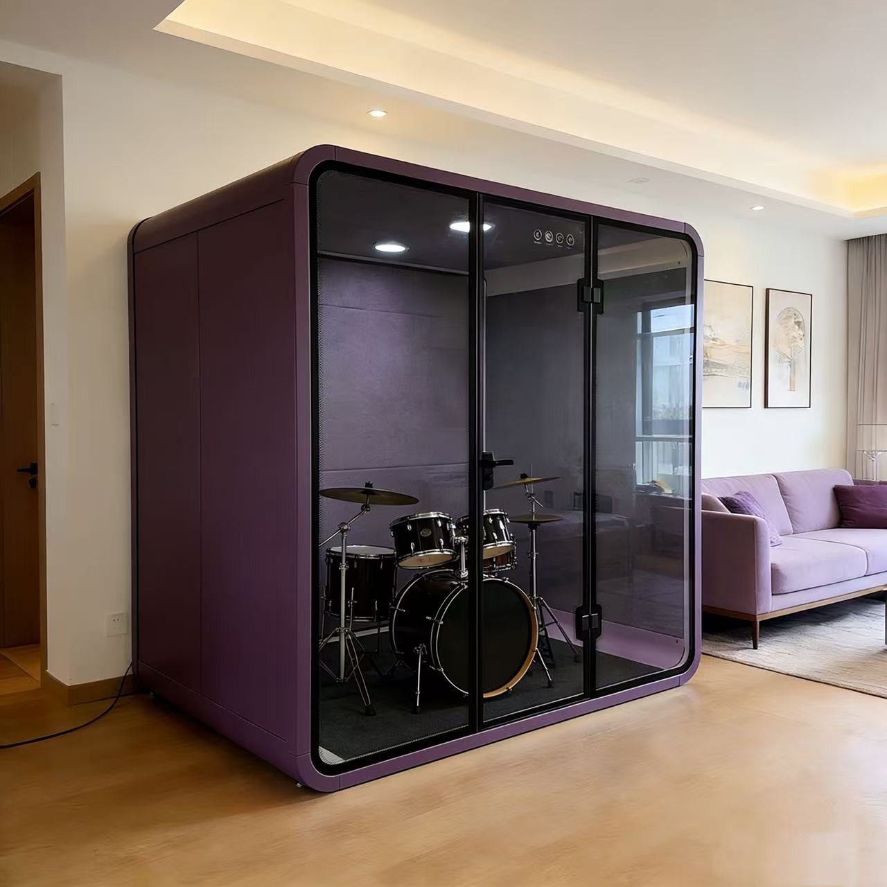 Aluminum Frame Soundproof Pod Modern Office Pod Private Silent Enclosed Cabin for Commercial Office Home Living Room Use