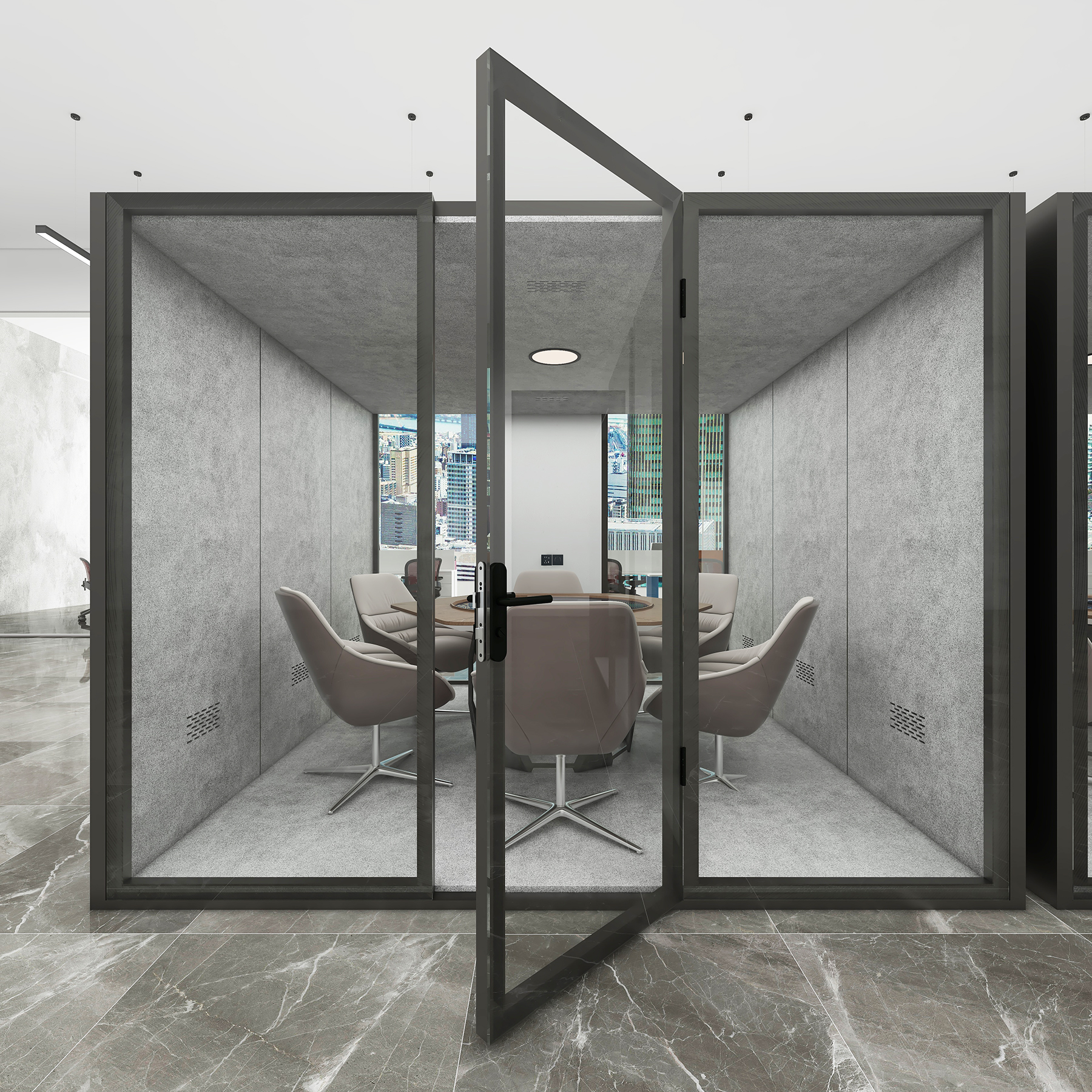 8-12 Persons Open Office Video Conference Room Team Work Acoustic Booth Soundproof Meeting Pod