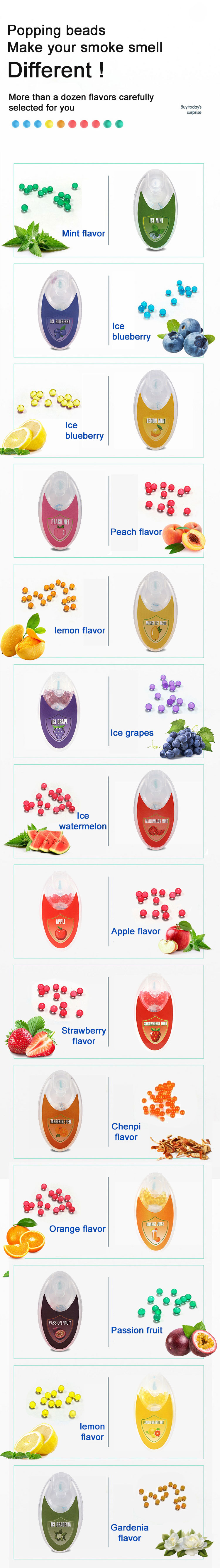 Menthol Beads Product Taste Options