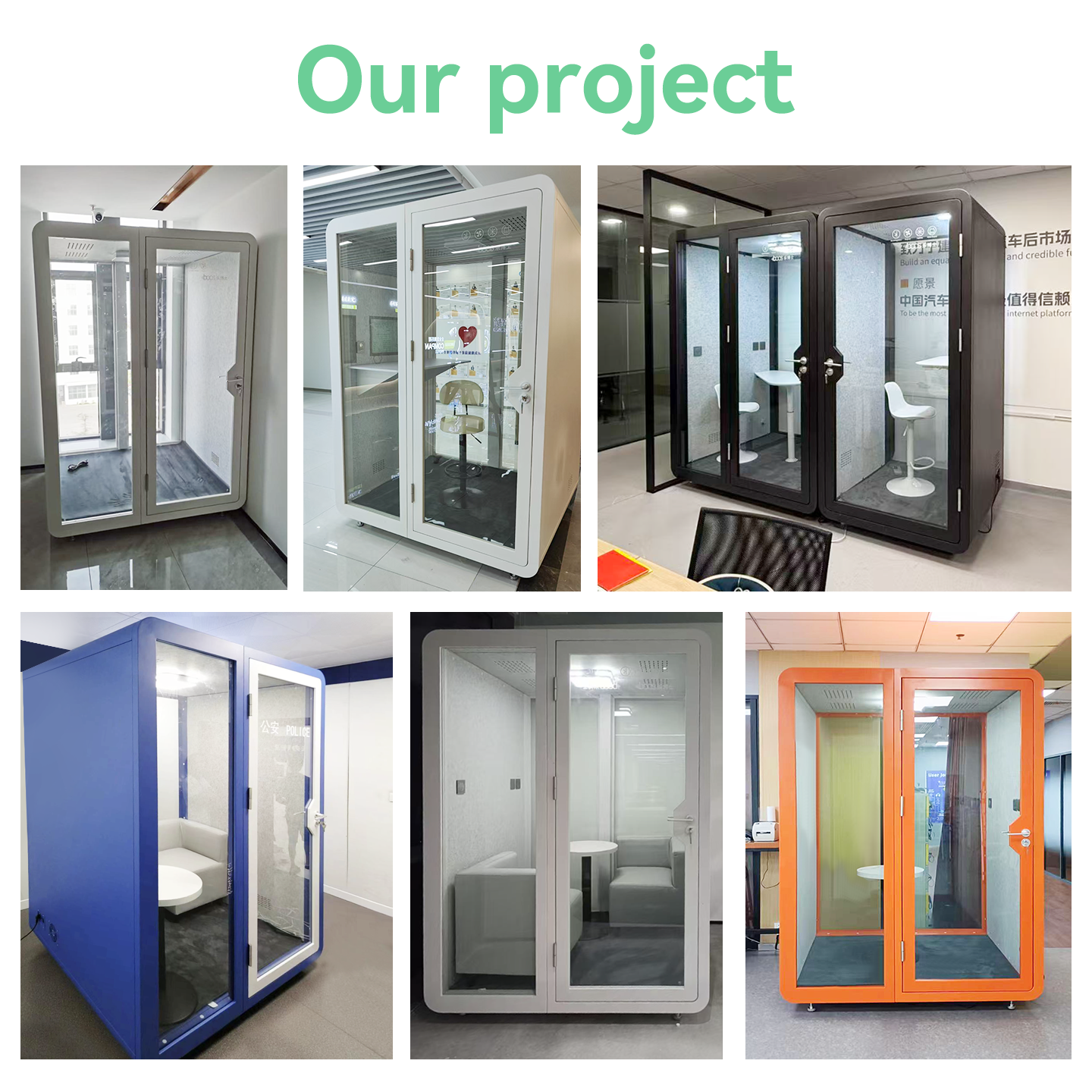 Modern Double Office Pod for Open Office Privacy Soundproof Meeting Room with Movable Eco-friendly Material Customizable