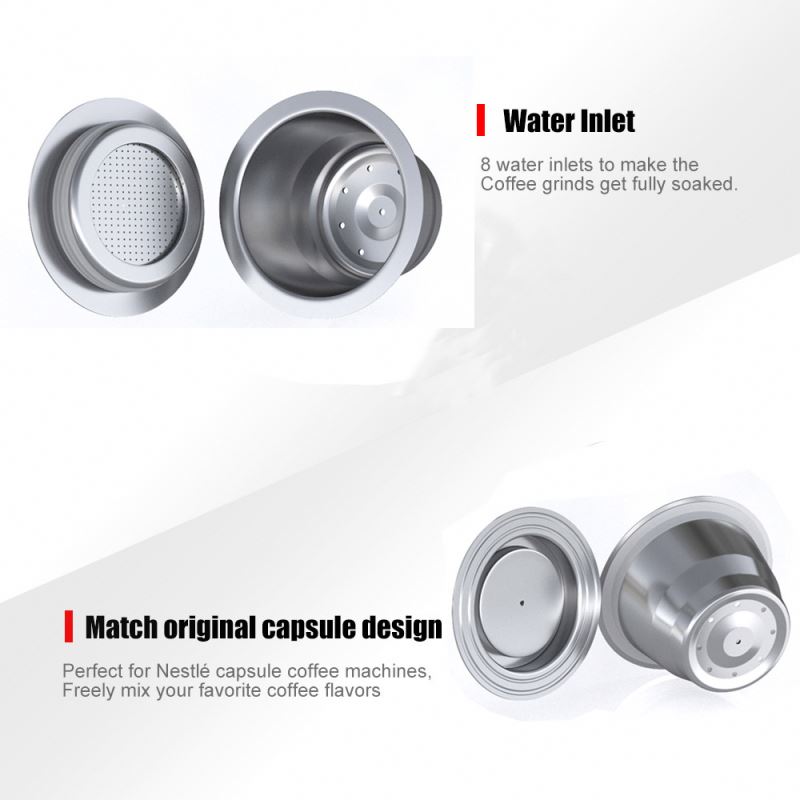 Stainless Steel Refillable Coffee Espresso Pods Cafe Reusable Coffee Capsules Kit