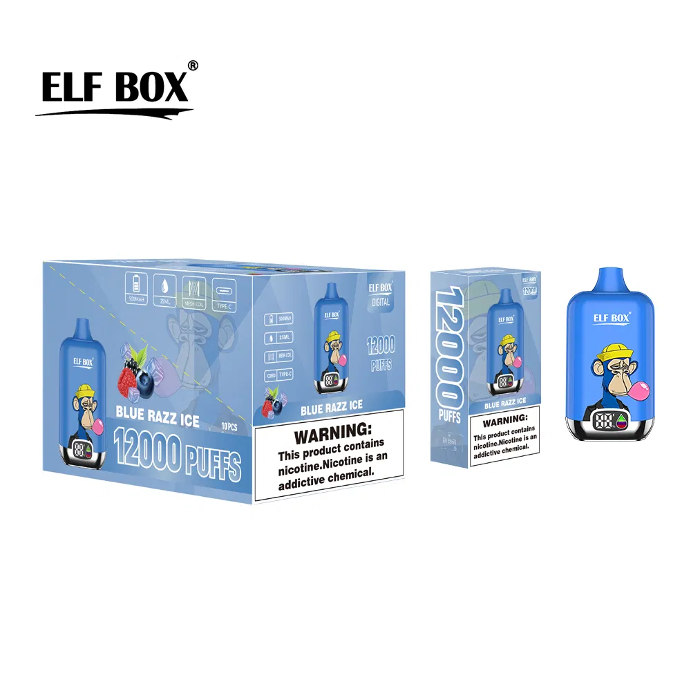 Factory Vape Shop Supply Elf Box Digital 12000puffs Disposable Vape Pod E Cigarette Wholesale Pen Style E-Cigarette Disposable Vape