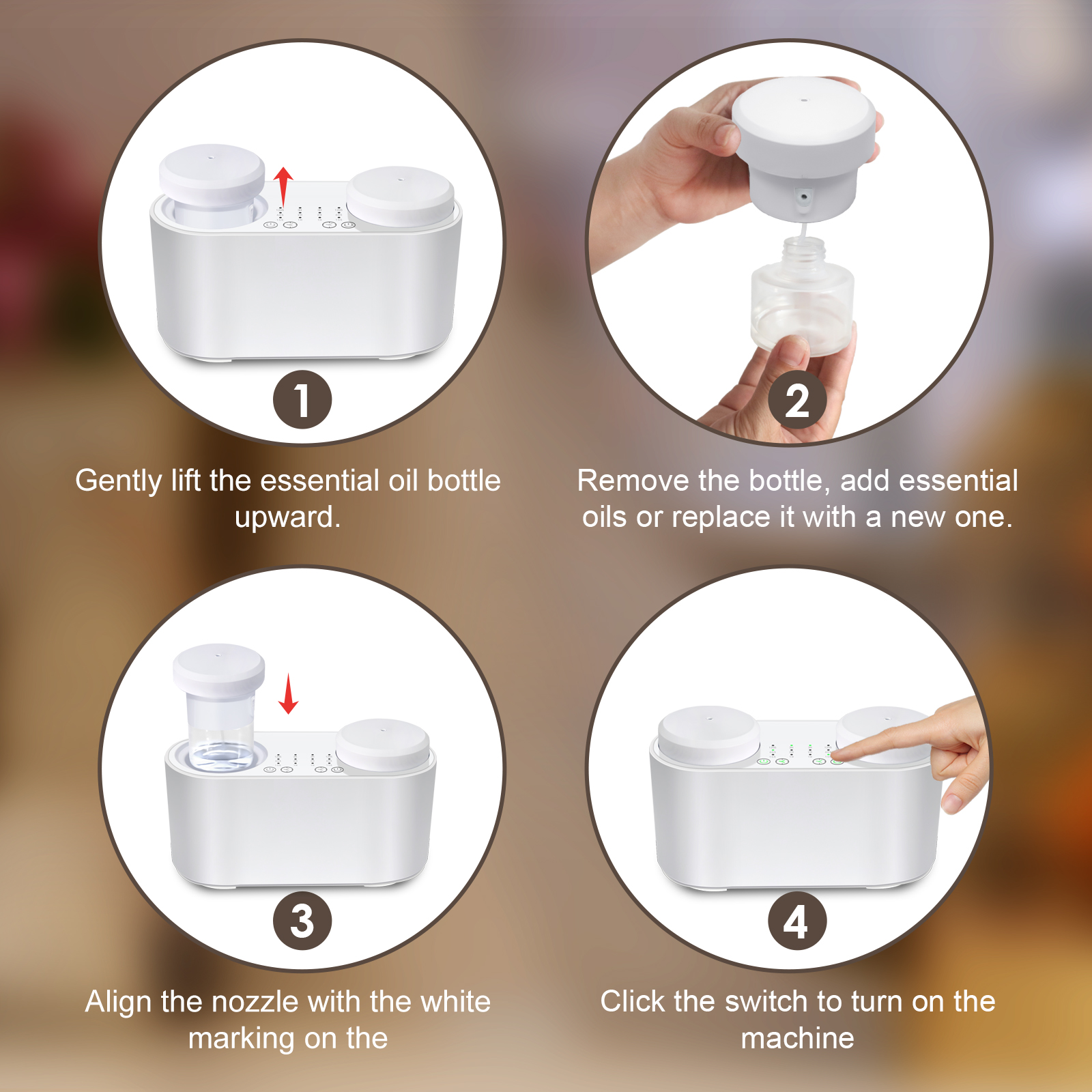 2025 Double Portable Electric 80ML Aroma Diffuser for Home Hotel Customizable Nozzle Automation Image Enhancement for Essential