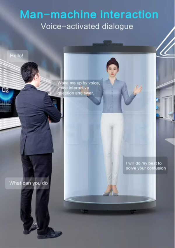 3D Virtual Human Showcase Pod Holographic Display Voice-Activated Interactive All-in-One Device Indoor Corporate OEM Education