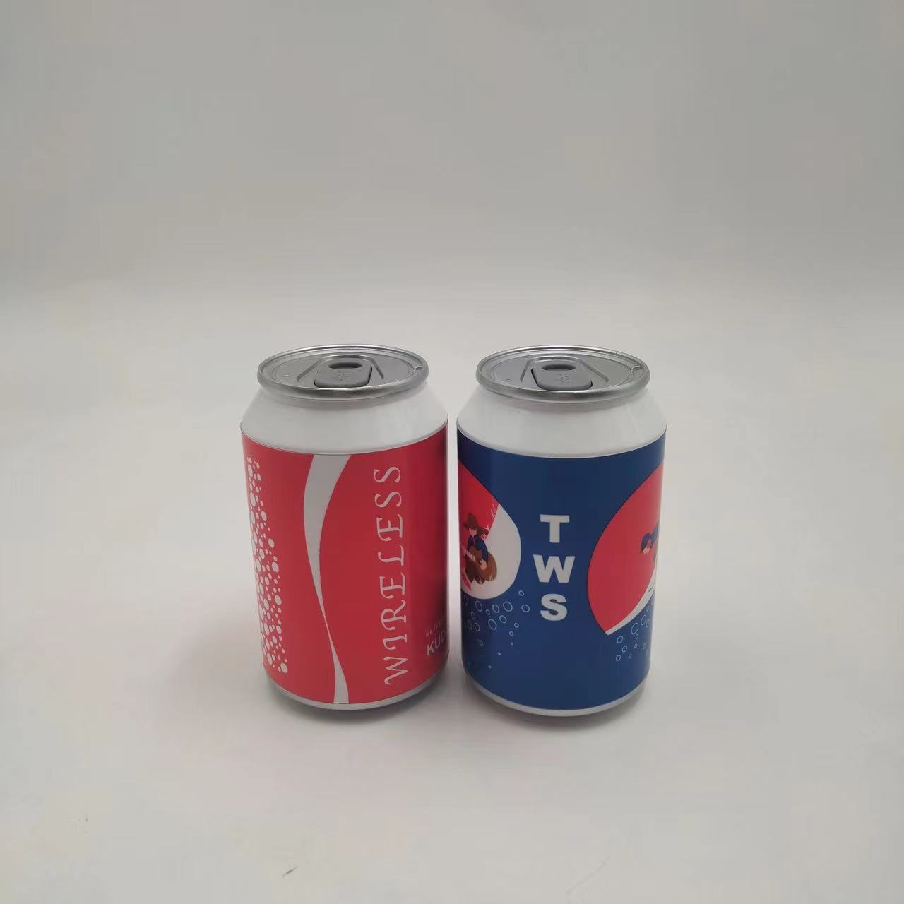 New Arrival Mini Tube Cylinder Coke Soda Cans bluetooth Can Shaped Headset Ear Pods Twin True Wireless Stereo Earphone
