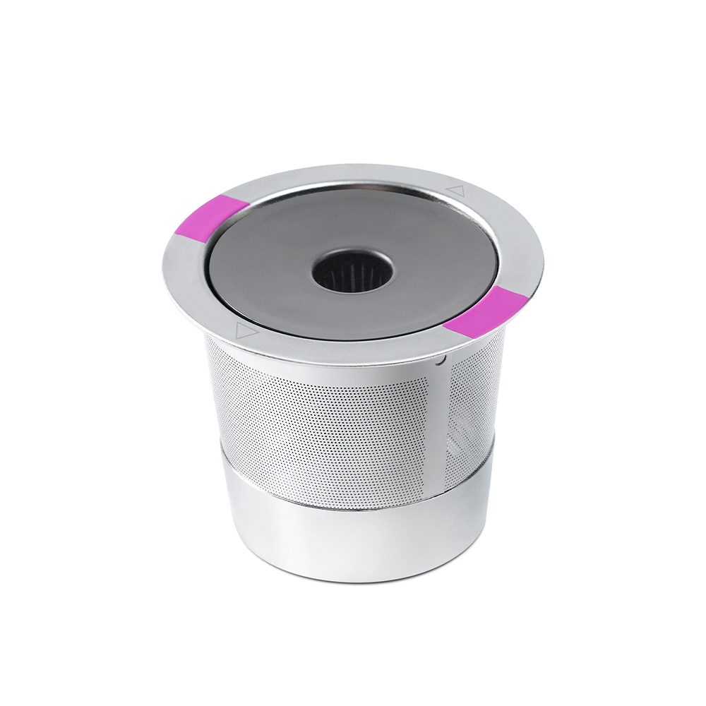 New Design Reusable Refillable Coffee Capsule 304 Stainless Steel Portable K Cups Ground Coffee Pods with Lid Custom Logo