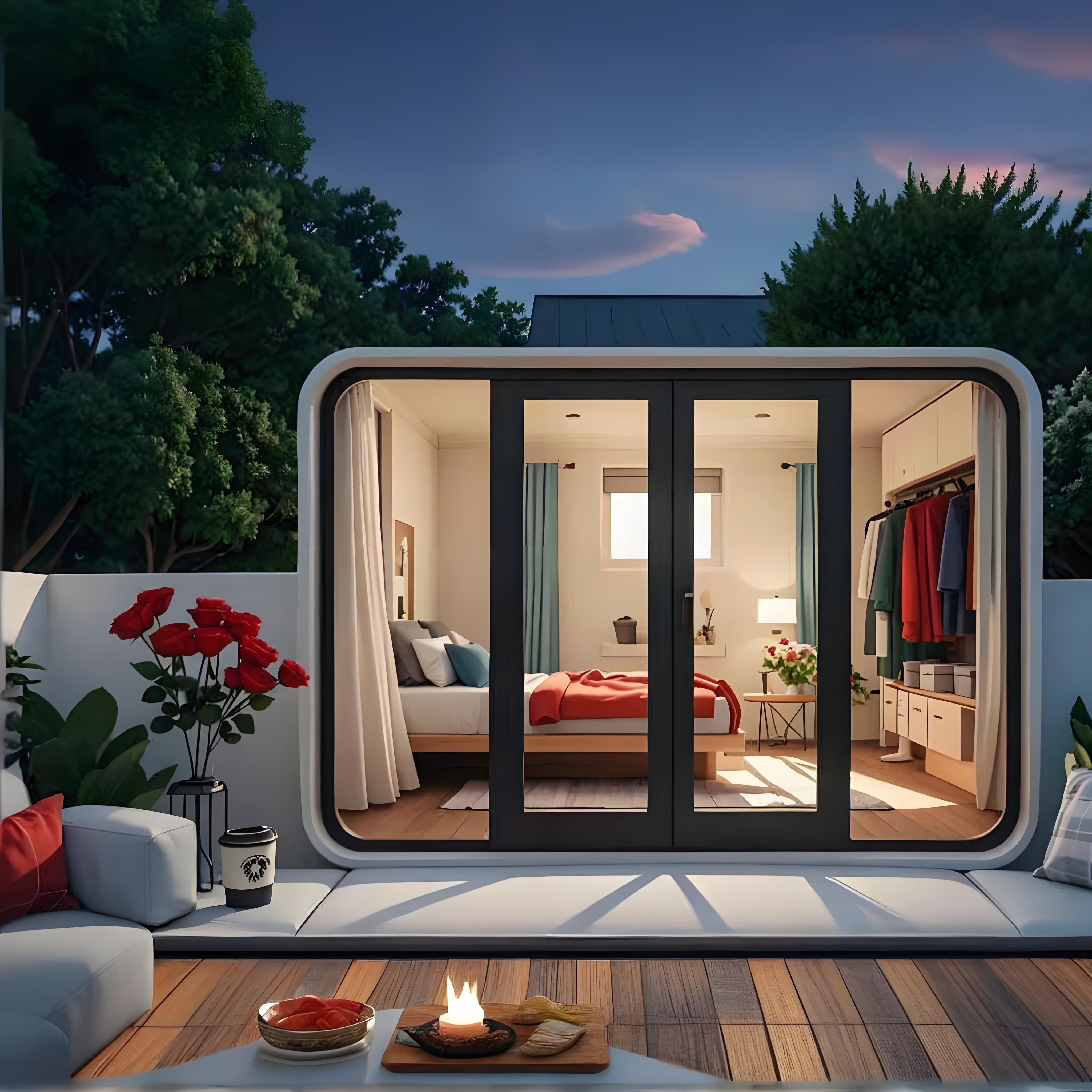 Compact Modular Smart Residences Mini Pods with Integrated Technology for Urban and Scenic Living Smart Container Houses