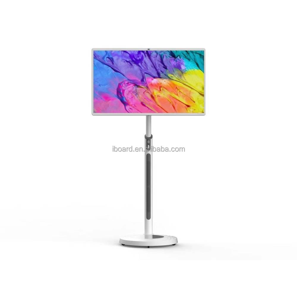 32 Inch Portable Android 13 8+128GB Smart Touch Monitor | Rechargeable Mobile Touchscreen with Camera, Speaker | Movable Design