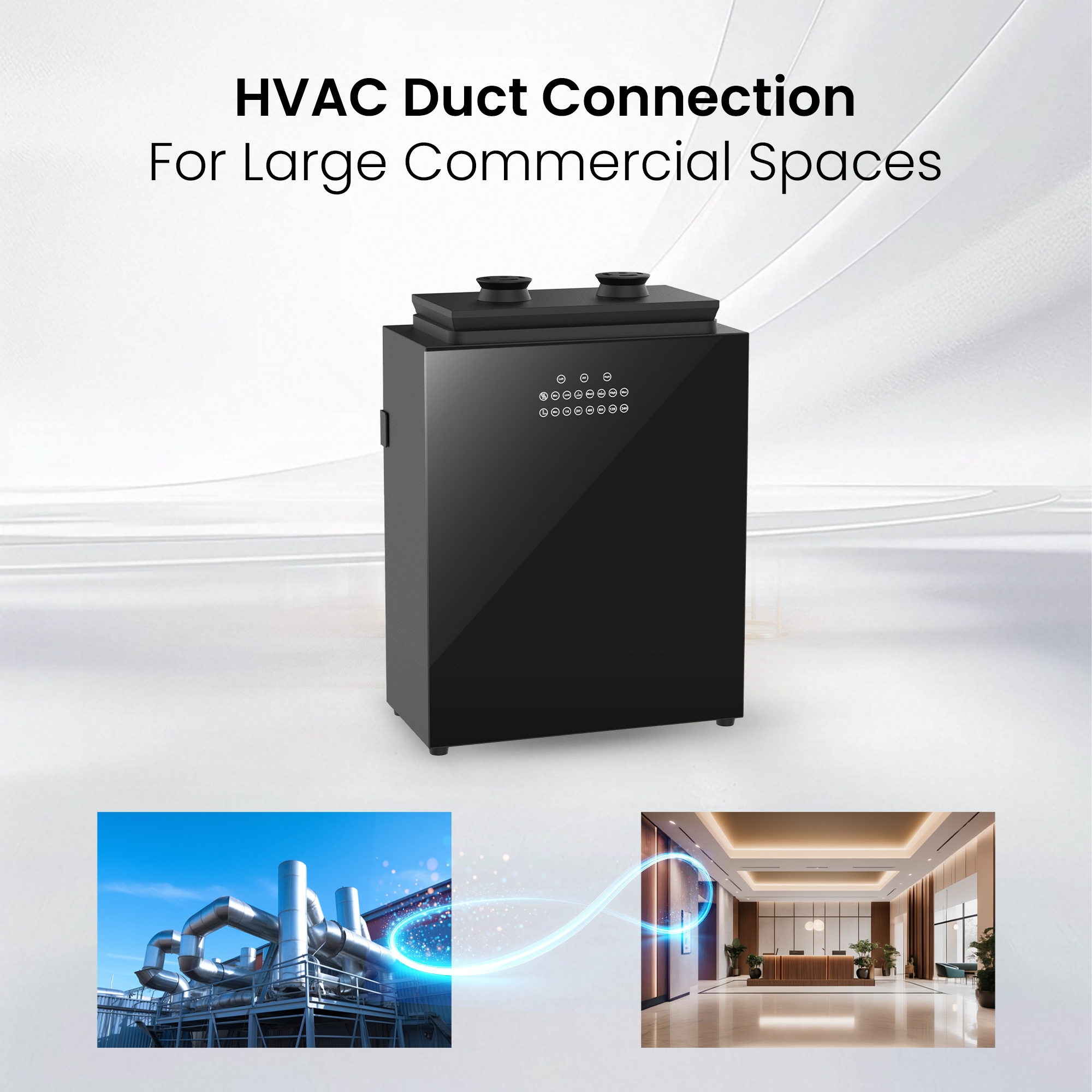 Professional HVAC Aroma System with Wi-Fi APP, Dual Atomizer, Air-Conditioning Duct Connection &amp; Anti-Theft Lock