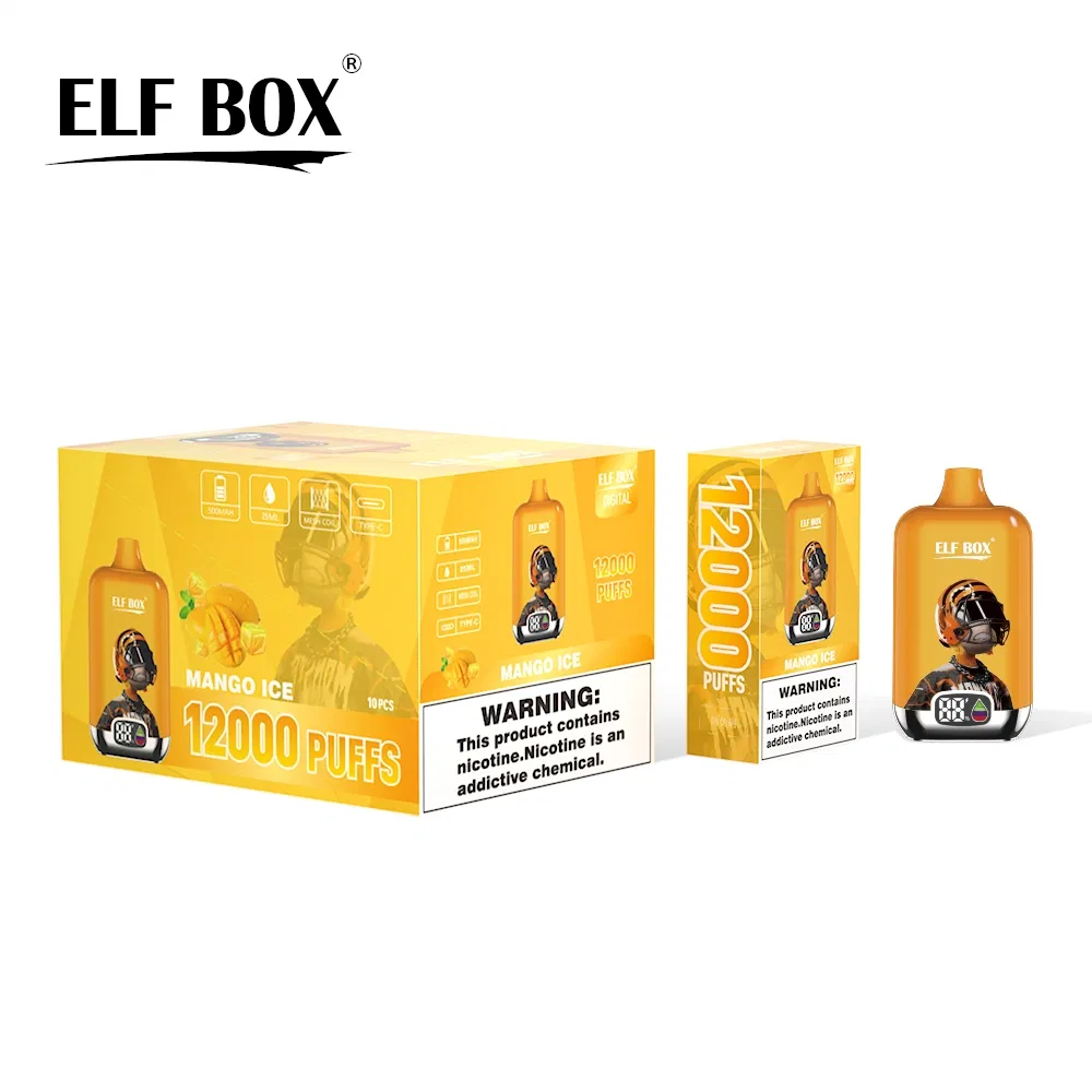Factory Vape Shop Supply Elf Box Digital 12000puffs Disposable Vape Pod E Cigarette Wholesale Pen Style E-Cigarette Disposable Vape