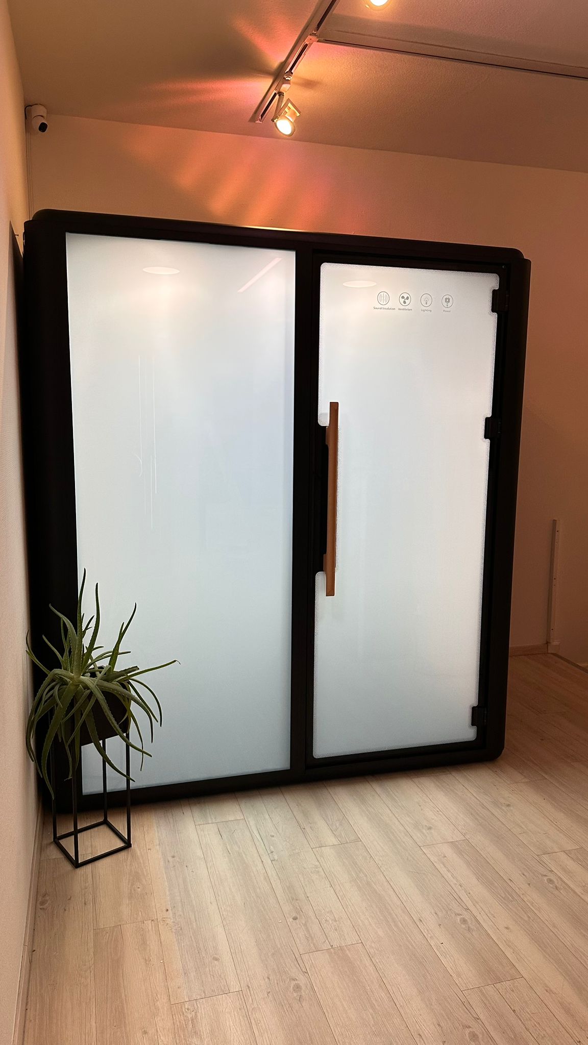 Soundproof pod interior view