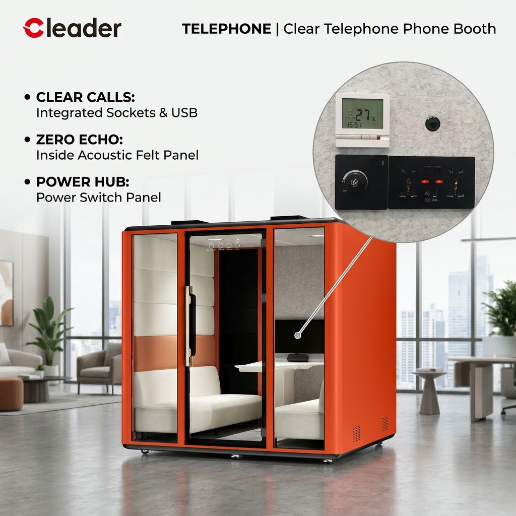 Office Phone Pods Silent Pod Privacy Pod With Motion Sensor LED Lighting For Private Workspace And Video Conferencing Rooms