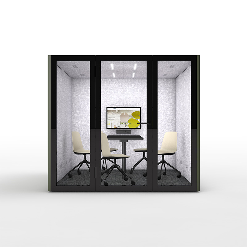 ICON Modular Office Pod Booth Acoustic Features for Office Building Hotel Use-Mobile Adjustable Modern Design Aluminum Alloy