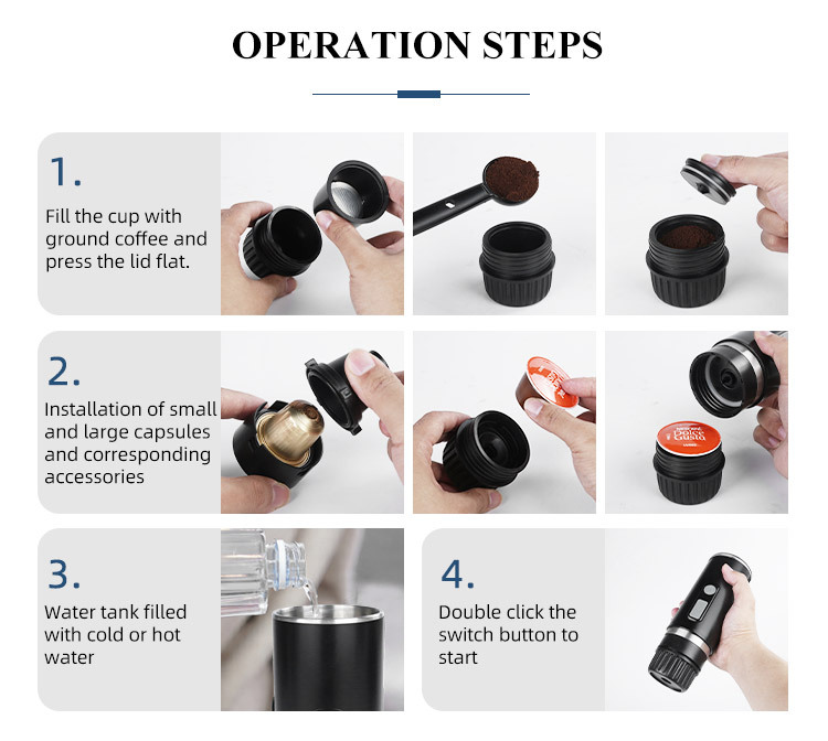Portable Coffee Maker Portable Pod Coffee Maker Mini Automatic Espresso Handpress Pod Portable Coffee Machine