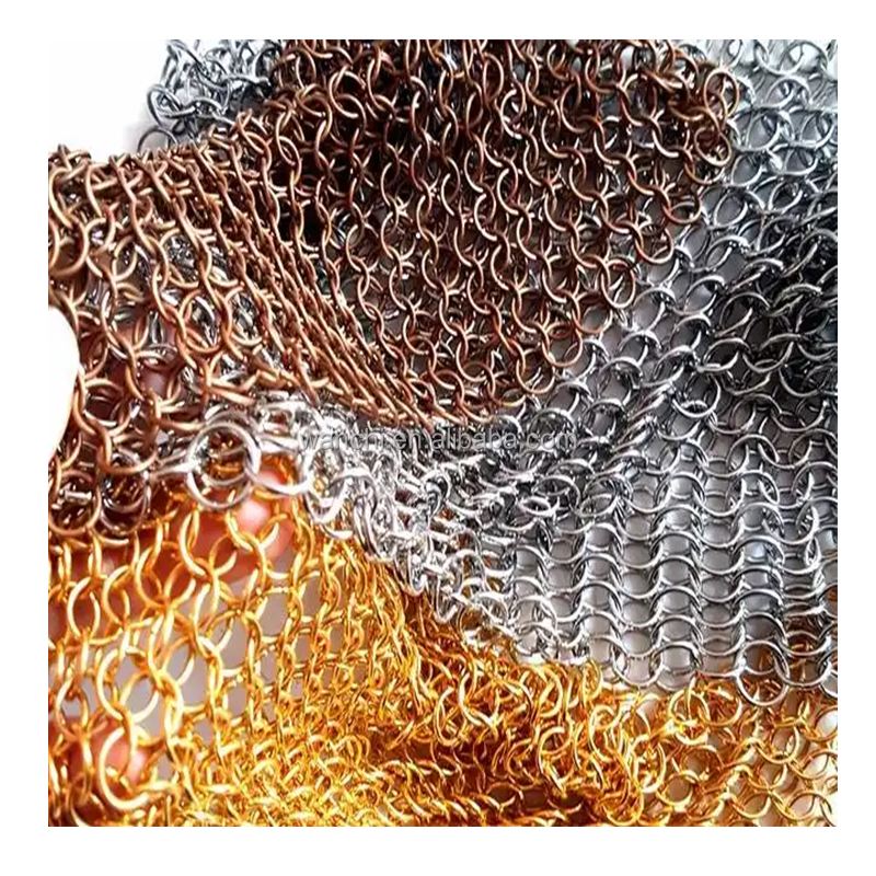 Factory Sale Welded Chain Link Mail Curtain Metal String Cascade Coil Drapery Mesh Curtains Ring Mesh