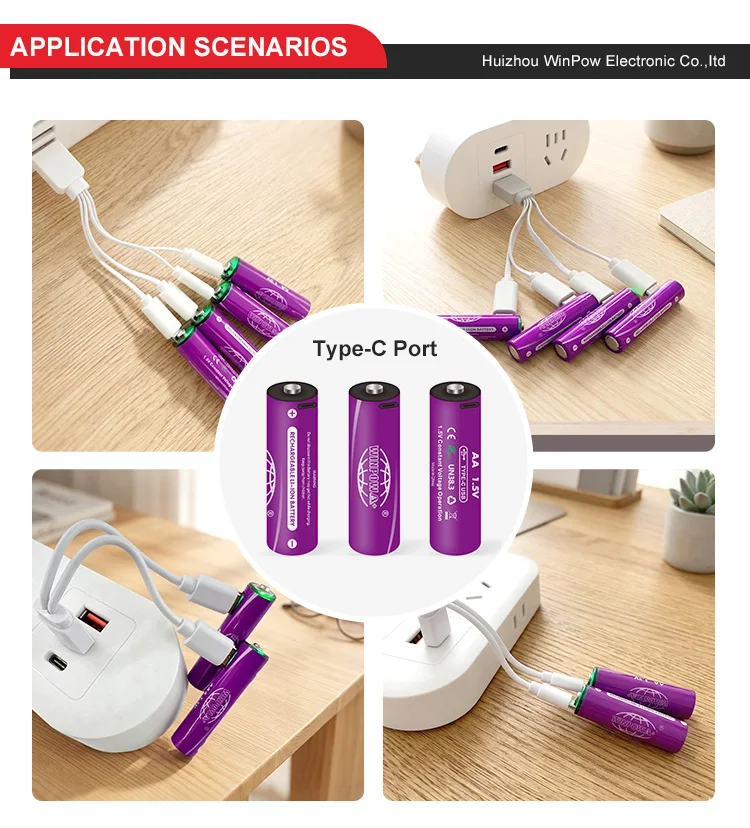 650mAh 3.7V Lithium Battery USB Type C Rechargeable for High-output Flashlights Drones Cameras and Electric Toothbrushes