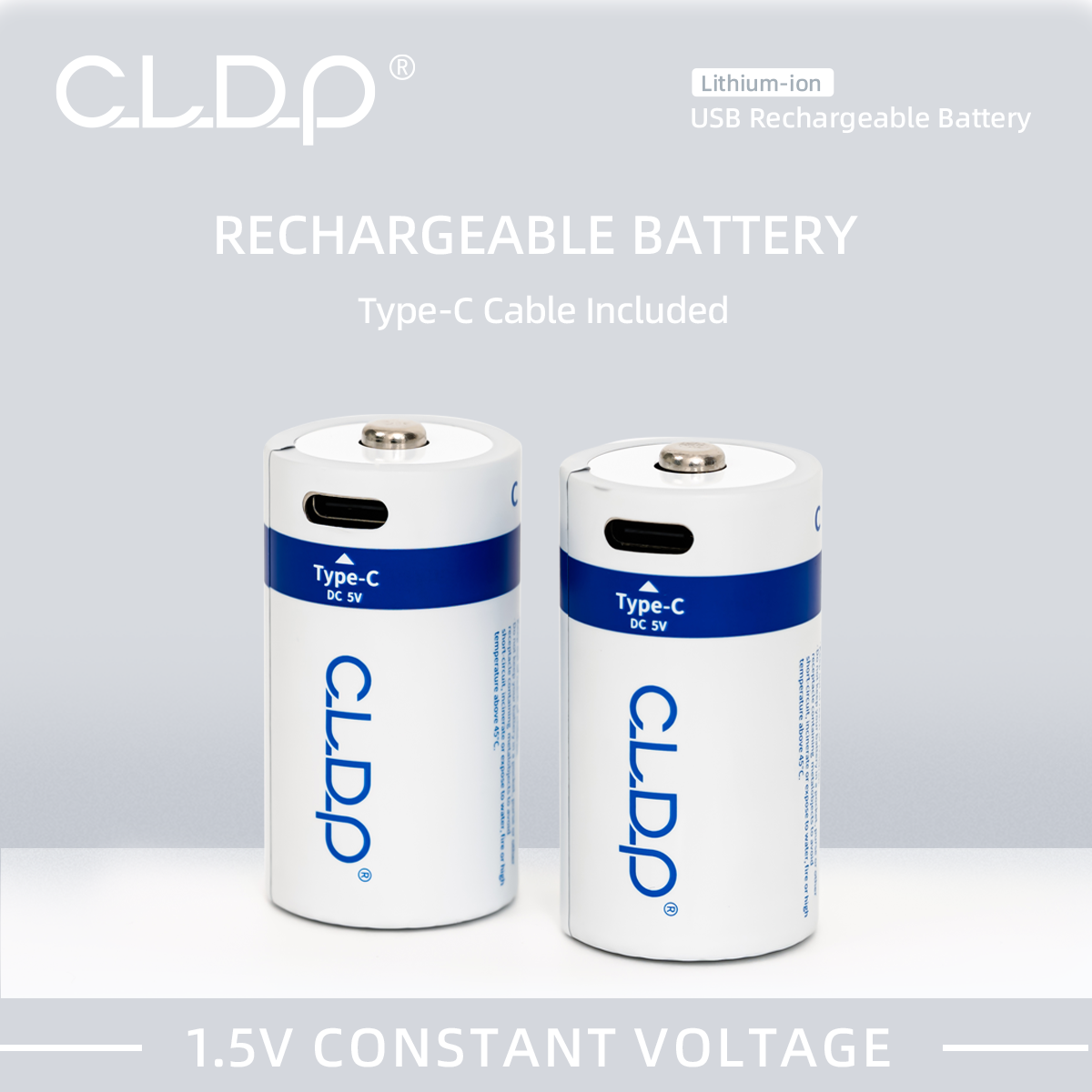 C Type C Size Rechargeable Solid State Battery 1.5V USB Cylindrical 1000 Cycles for Consumer Electronics