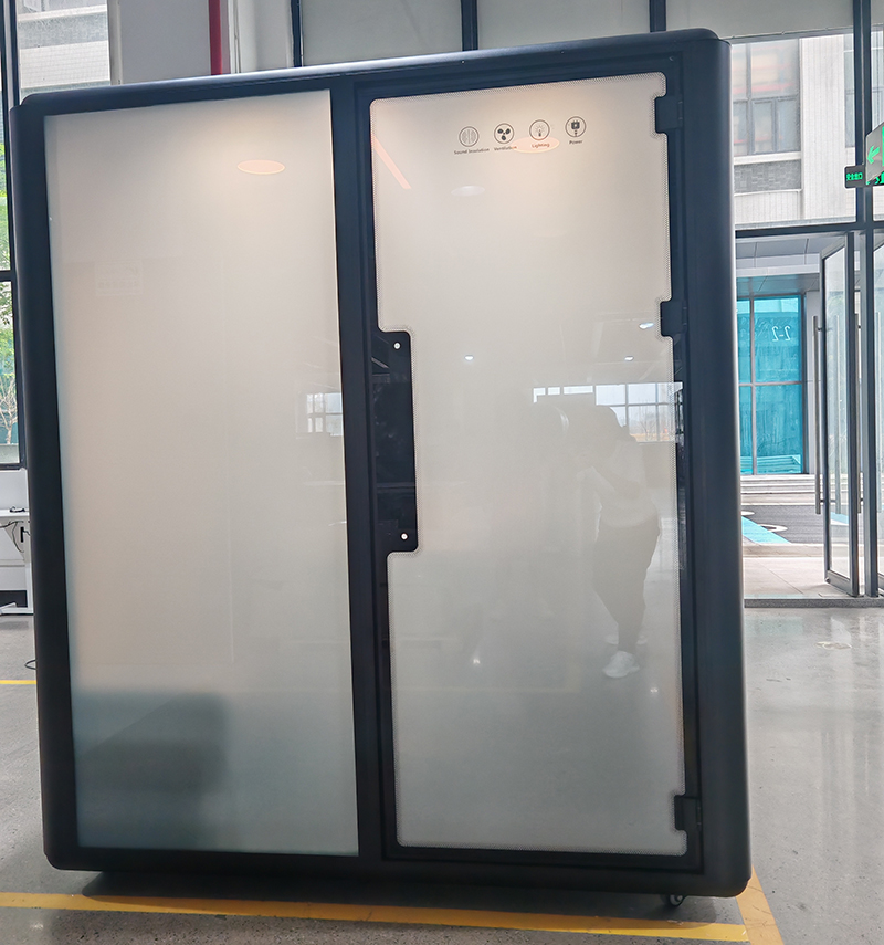 3-4 Person Movable Modern Soundproof Pod Aluminum Frame Switchable Smart Glass Office Building Hospital Clinic Privacy Rooms