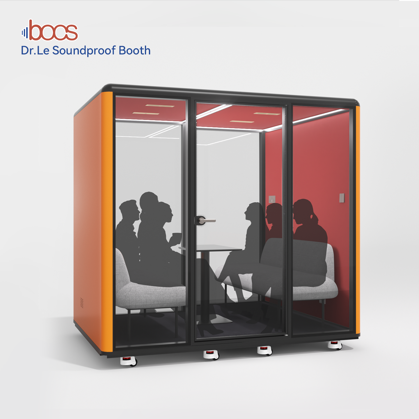 4-6 Person Large Capacity Modular Office Pod High Sound Insulation Acoustic Meeting Booth Fireproof for Hotel Warehouse