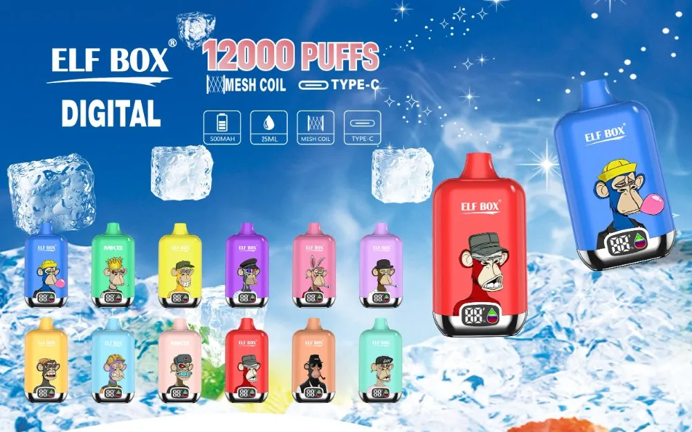 Factory Vape Shop Supply Elf Box Digital 12000puffs Disposable Vape Pod E Cigarette Wholesale Pen Style E-Cigarette Disposable Vape