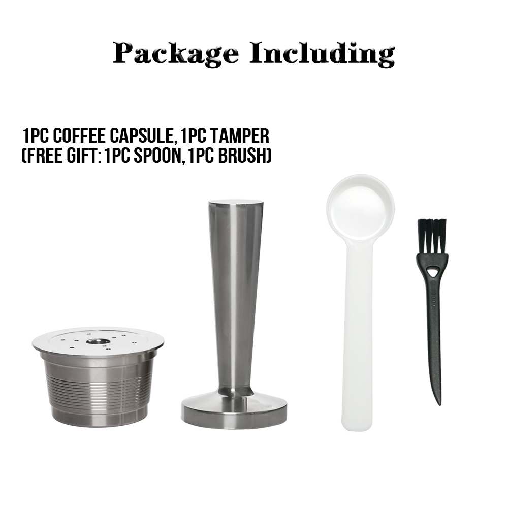 1 Pod 1 Tamper Wareset Stainless Steel Refillable Coffee Filter Capsule for Tchibo Cafissimo Caffitaly Pod Systems