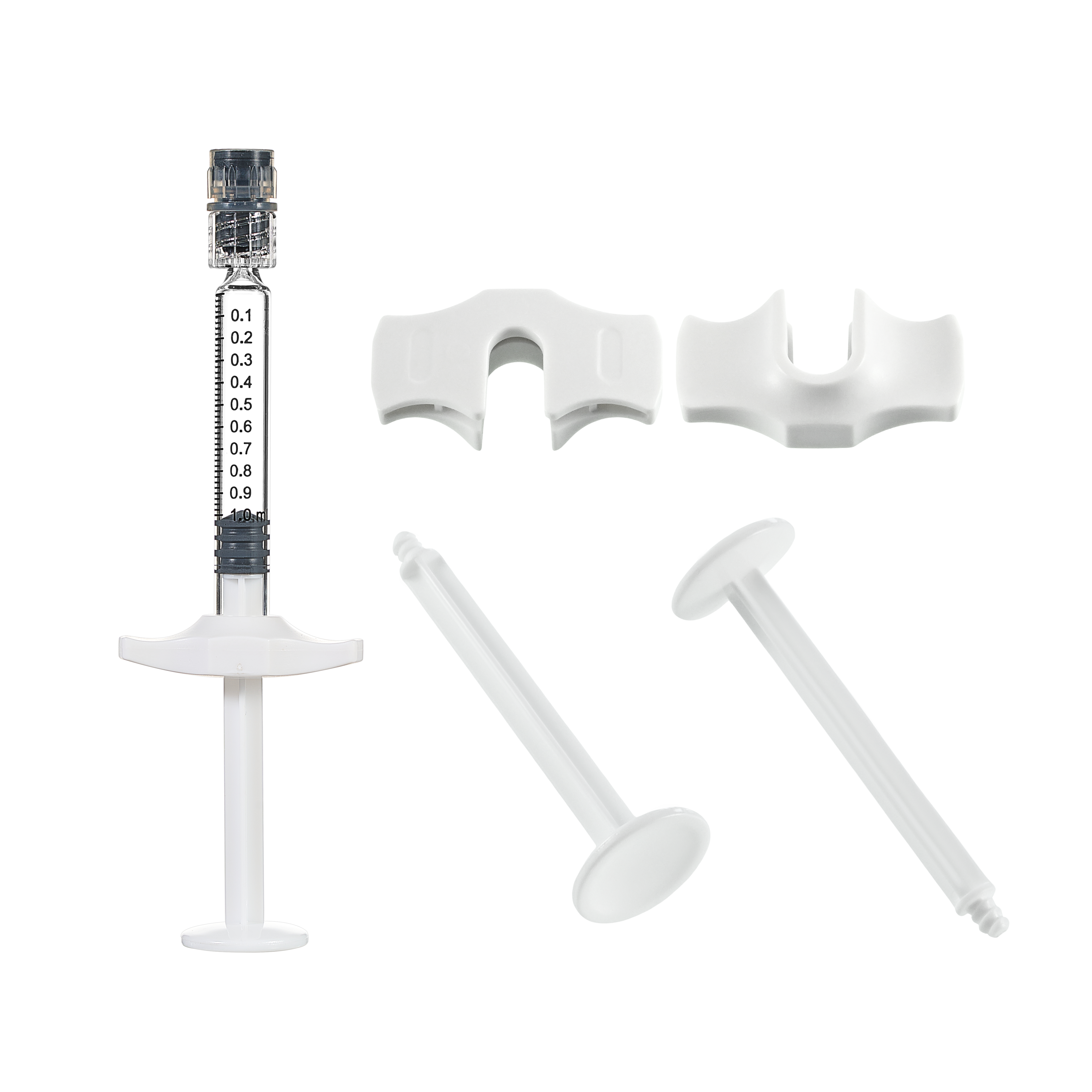 Colorful 1ml Long Luer Lock Glass Bottles Prefilled Syringe with Finger Stopper for Hyaluronic Acid and Dermal Fillers