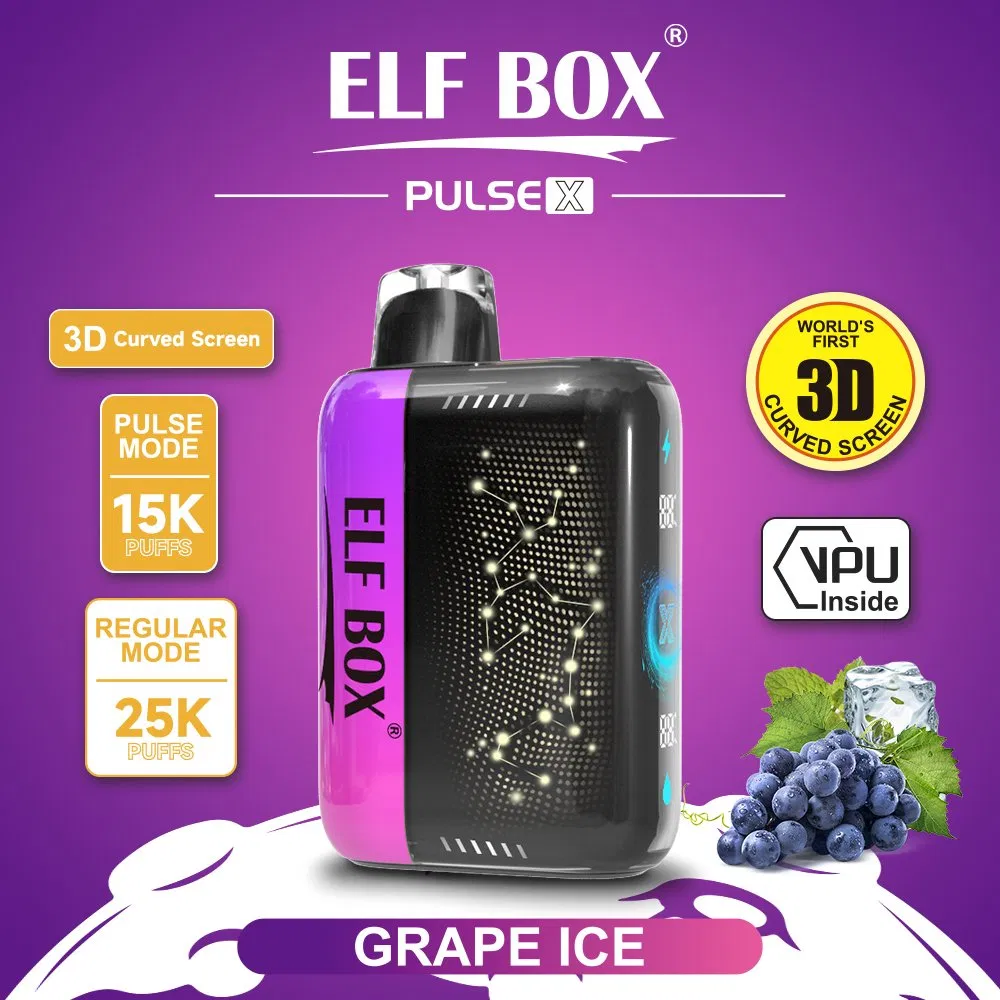 Eco-Friendly Grape Ice Flavor E-Cigarette Disposable Vapes Elf Box Pulse X 25000 Puffs Vape