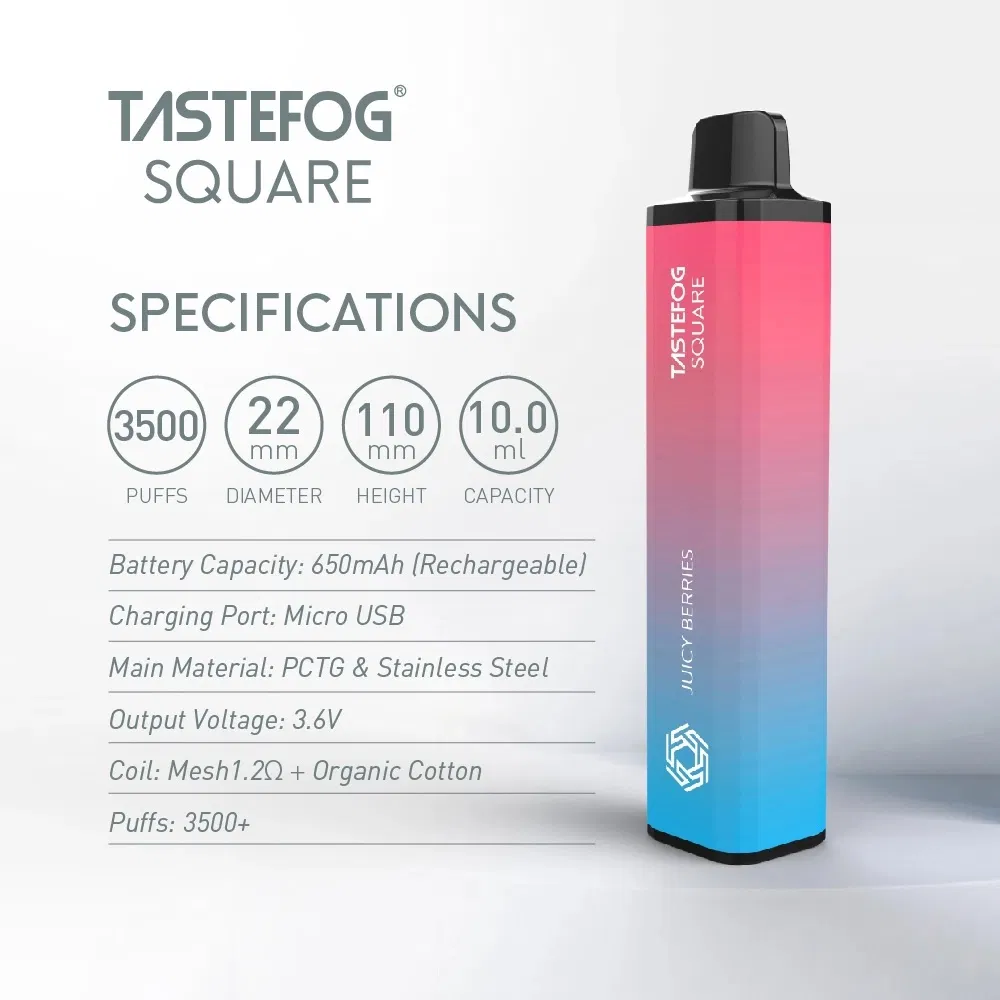 Tastefog Square 3500 Puffs Disposable E Cigarette Wholesale Vape 2% Salt Nicotine