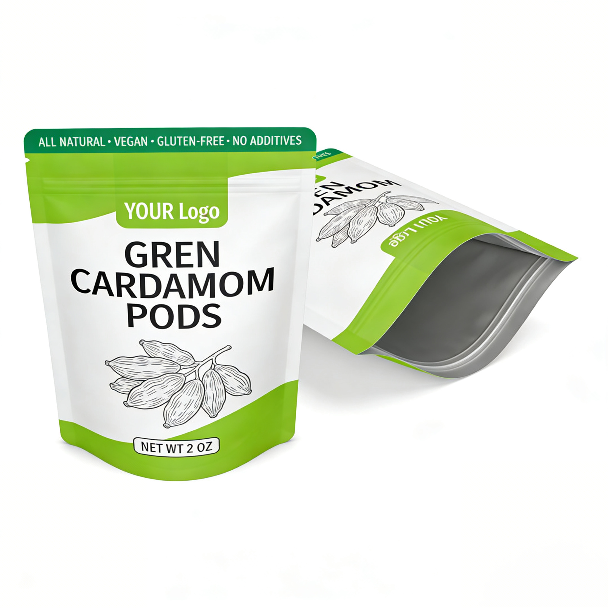 Flavor-preserving Shock-Resistant Resealable Embossed Cardamom Pods Stand-Up Pouch Food-Grade Packaging Moisture-proof Pet Food