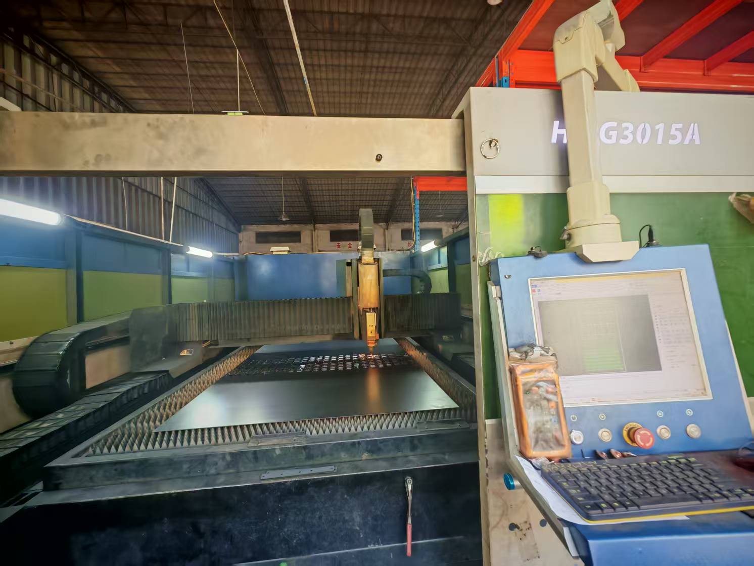 Laser cutting workshop processing steel