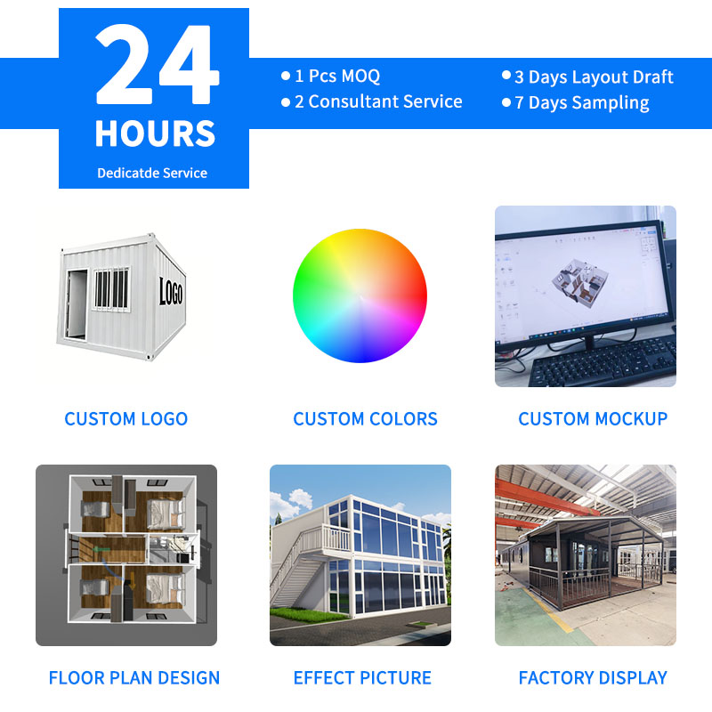 Quick Installation 20ft 40ft Folding Prefab Container Houses Foldable Container Prefab Tiny Homes Site Office