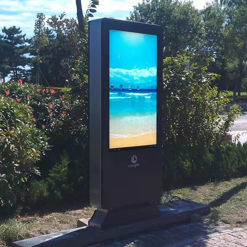High Brightness Totem Kiosk Waterproof Outdoor Advertising Display Player LCD Floor Stand Outdoor Advertising Digital Signage