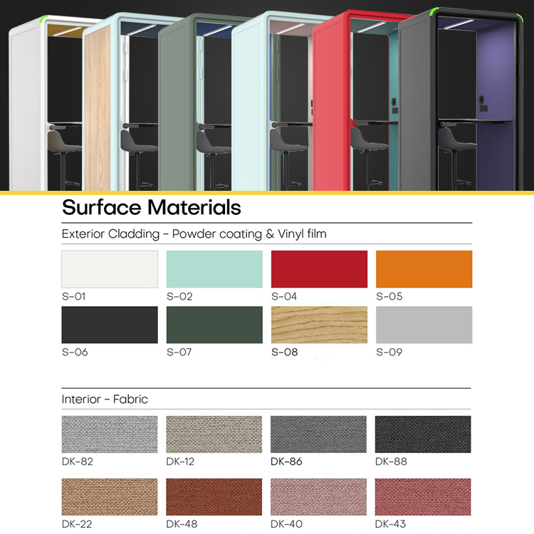 Office Meeting Room Private Work Silent Pods Open Space Noise Cancelling Soundproof Phone Booth Modular Removable Office Pod