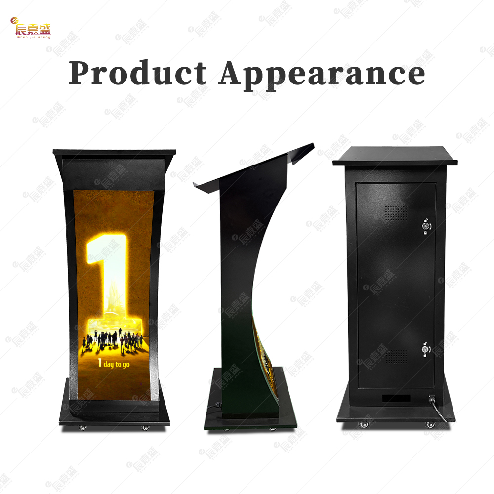 Full Color HD Tabletop TV Gob Mobile Portable Smart Lectern Digital Podium with LED Screen Display for Conference Classroom