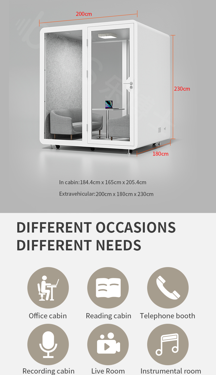 For recording room telephone booth live broadcastmultisize office building shopping mallportable soundproof office pod