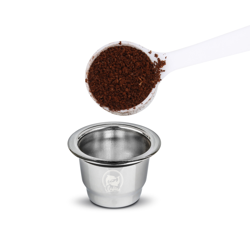 ICafilas New Upgraded Coffee Empty Set Refillable Pod for Espreso Coffee Machine Dosing Ring Tamper Stainless Steel Capsule