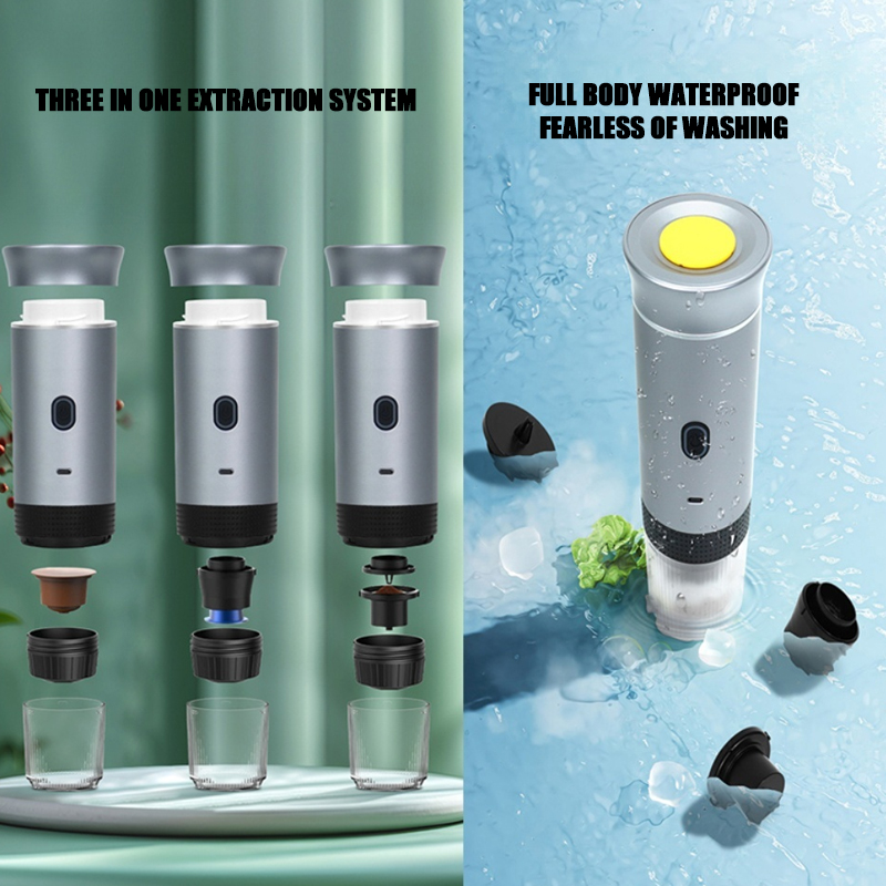 New Generation 36V USB Battery Electric Travel Outdoor Portable Fully Automatic Espresso Coffee Maker Pod Mini Capsule Stainless
