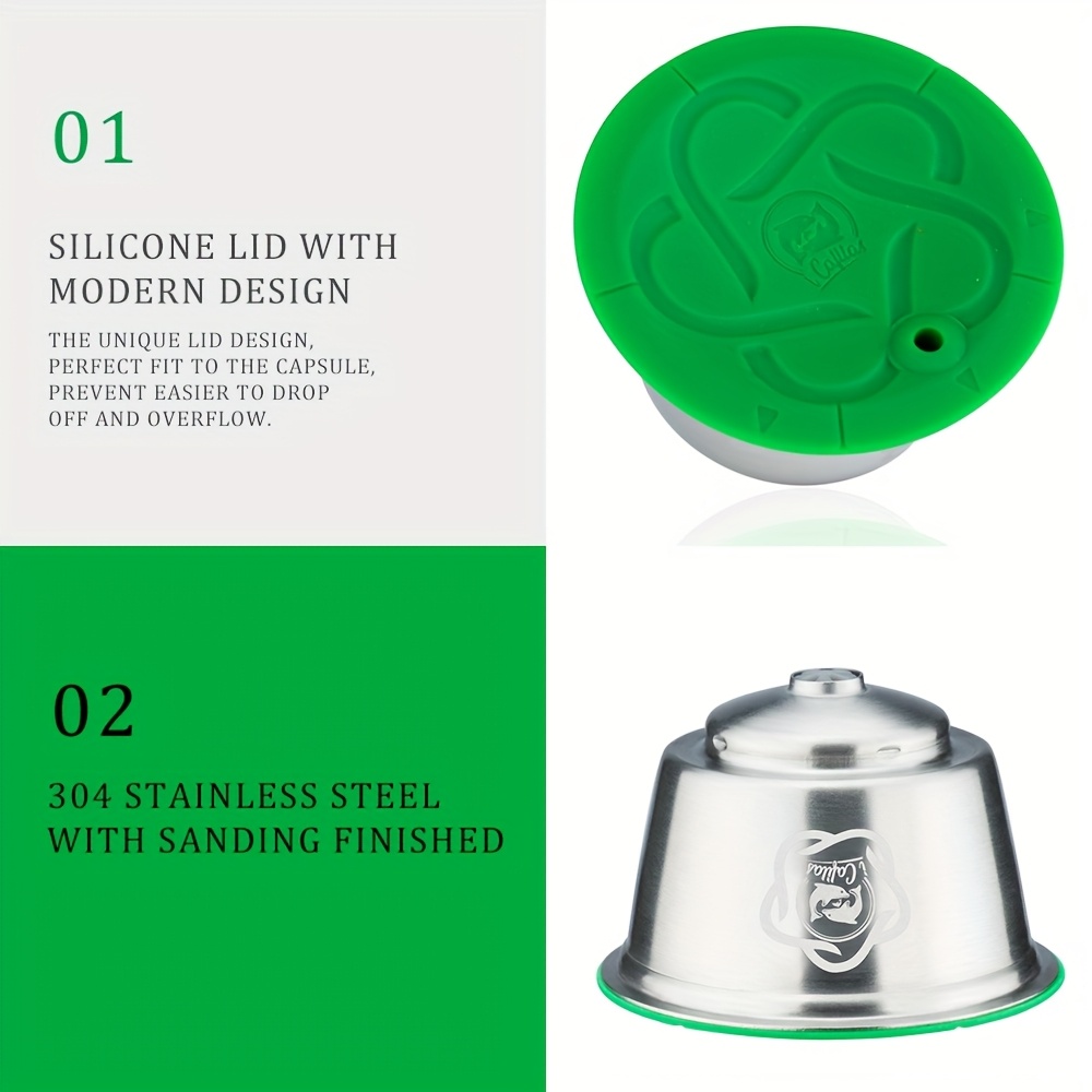 Stainless Steel Reusable Coffee Capsule Refill Pods for Espresso Coffee Maker-High Quality Refillable Filter Perforated Design