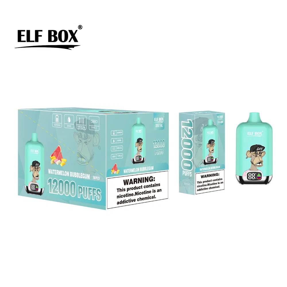 Factory Vape Shop Supply Elf Box Digital 12000puffs Disposable Vape Pod E Cigarette Wholesale Pen Style E-Cigarette Disposable Vape