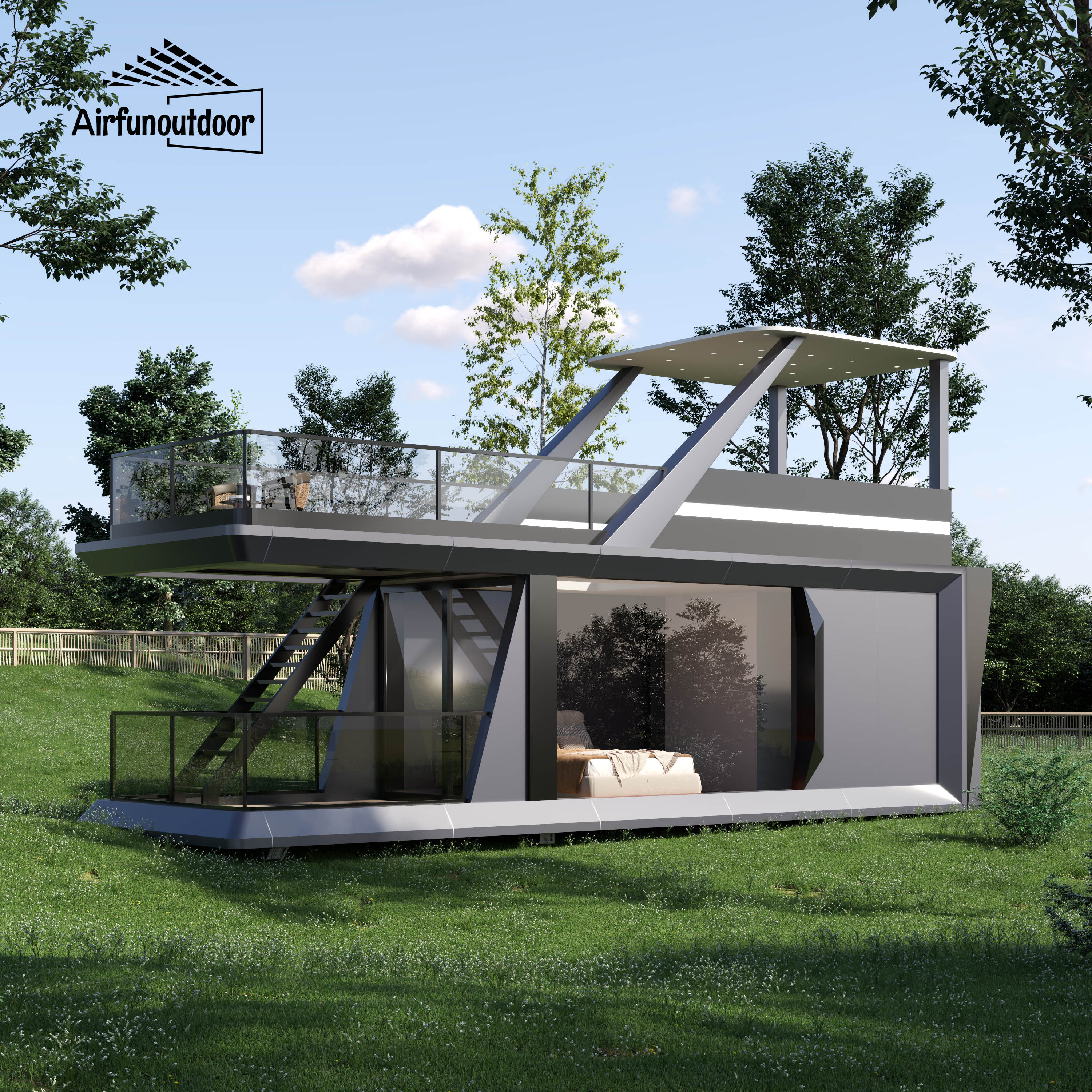 Fully Furnished Prefabricated Hotel Room Smart Home System Pre-Engineered Apple Pod Cabin Steel Sleeping Capsule for House Use