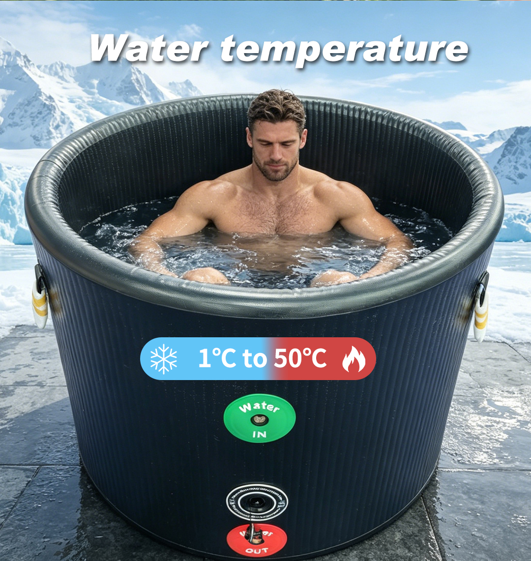 Recovery Bathtub Pod Inflatable PVC Cold Plunge Shower Ice Bath Tub with Drop Stitch Cover Portable