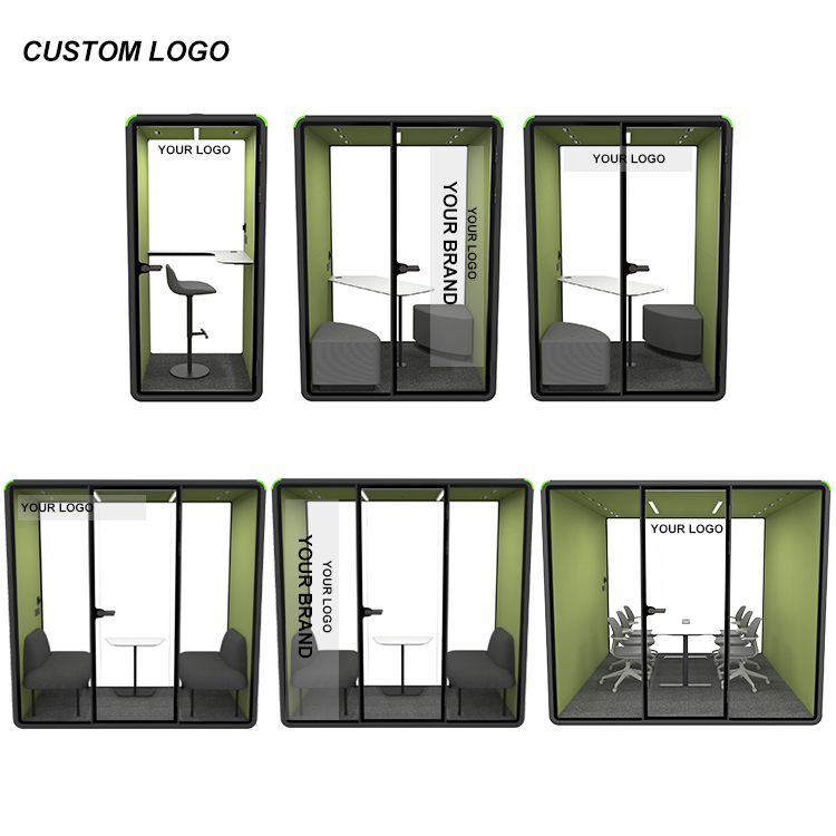 Office Meeting Room Private Work Silent Pods Open Space Noise Cancelling Soundproof Phone Booth Modular Removable Office Pod