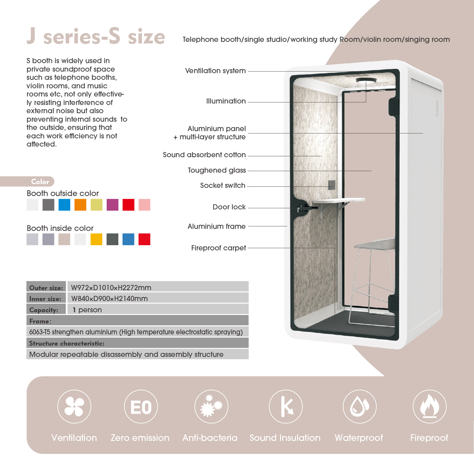 The Multi-functional Pod Is Soundproof and Environmentally Friendly, Making It Suitable for Use in Home Offices