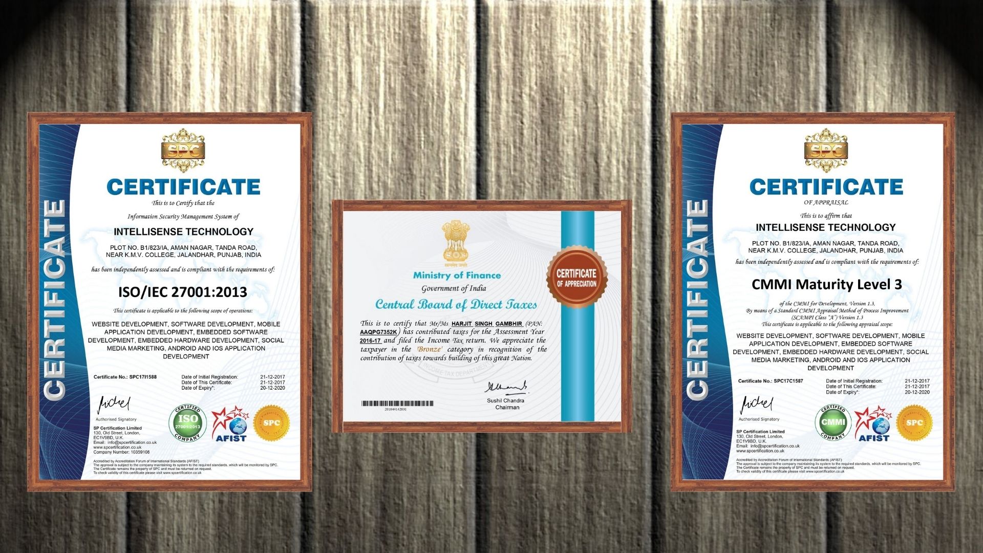 System Quality Certifications