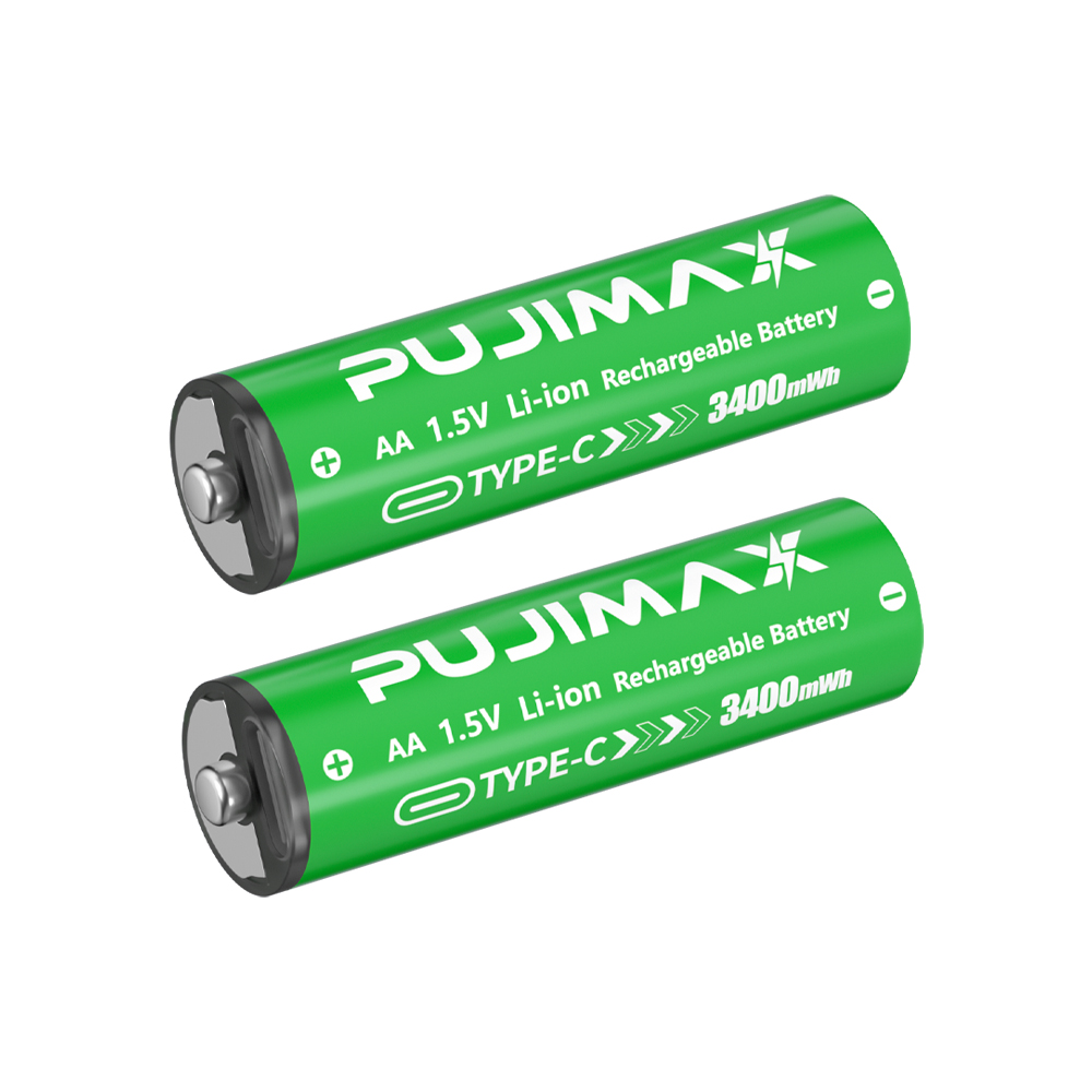 PUJIMAX 2025 Hot Selling 1.5V Size AA Usb Type C Rechargeable Battery USB Type-C Charging Port Lithium-ion Battery Pack