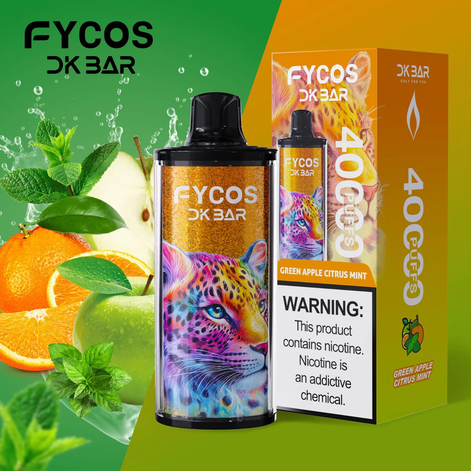 UK Spain Distributors Fycos Eco-Friendly Disposable Vape 40000 Puff Vaper - 40000-50000 Puff Sizes Recyclable Parts Natural Flavors