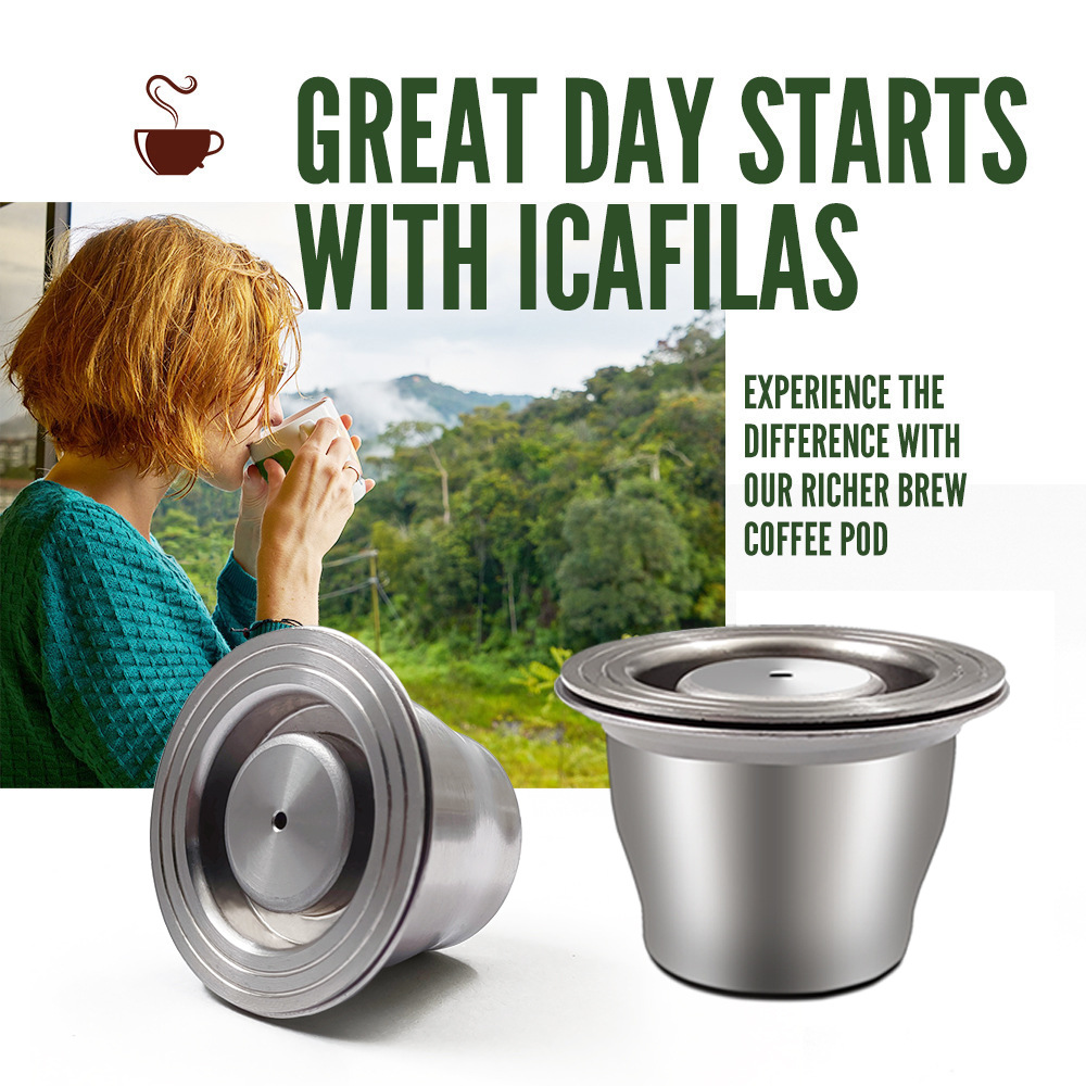 Best Selling New Version 304 Stainless Steel Refillable Coffee Pods Reusable Coffee Capsule Sets