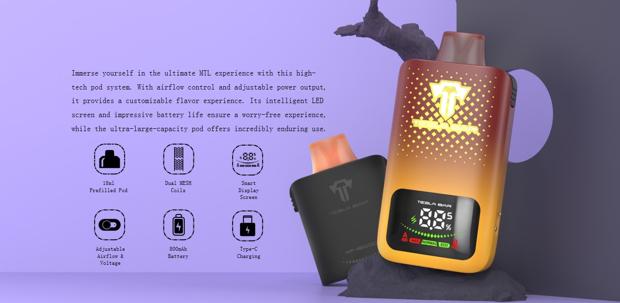 Big Puffs Closed Pod System Teslabar XP 18000 with 5% Nic