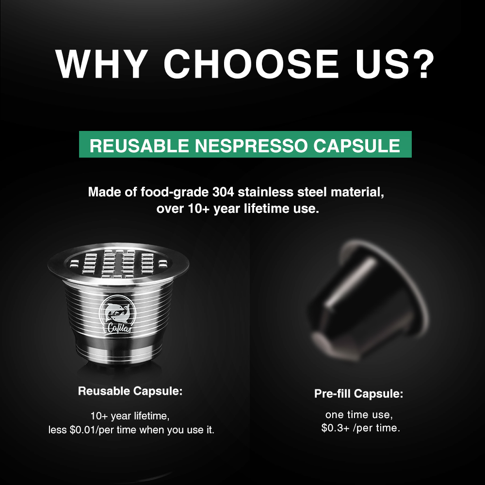 Reusable Refillable Metal Nespresso Stainless Steel Coffee Capsule